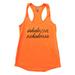 Womens Flowy Tank Top â€œInhale Love Exhale Fear" Namaste Tank Top Gift Large, Orange