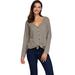 Women Solid Blouse V-Neck Long Sleeve Button Casual Plus Size Long Basic Tops Cardigan