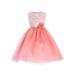Crayon Kids Girls Coral Floral Lace Easter Flower Girl Dress