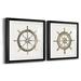 Breakwater Bay At The Helm I At The Helm I - 2 Piece Picture Frame Set Paper, Solid Wood in Brown | 34.5 H x 69 W x 1.5 D in | Wayfair