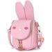 JosLiki Little Girl Purse Cute PU Leather Bunny Ears Purse Fashionable Kids Handbag Crossbody Bag Toddlers Shoulder Bags with Bowknot for Children (Pink Rabbit)