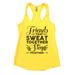 Womens Flowy Tank Top â€œFriends That Sweat Together Stay Together" Workout Buddy Tank Top X-Large, Neon Yellow