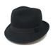 Men?s Wool Fedora Hat York Black Crushable Snap Brim Wool Felt by Silver Canyon