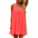 Plus Size Sexy Beach Wear Boho Loose Sundresses Hollow out Design Back Casual Halter Mini DressBeach Dress