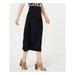 TOMMY HILFIGER Womens Black Side Ruched Tea-Length Wear To Work Skirt Size: L