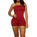 Sunisery Women Casual Bodycon Romper Jumpsuit Playsuit Off Shoulder Strapless Short Pants Rompers