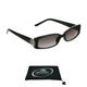 proSPORT Reading Sunglass Reader Rectangle Black Silver Frame Women NOT BIFOCAL