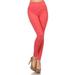 Heathered Color Fleece Leggings [Athleisure pants], One size fits most, Coral