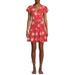 Derek Heart Juniors' Faux Wrap Dress with Tiered Skirt and Elastic Waist