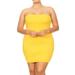 MOA COLLECTION Women's Solid Color Casual Slim Fit Bodycon Plus Size Fully Lined Midi Tube Style Dress