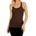 FDPlus Women's Casual Essential Solid Racerback Tank Top Plus Size