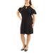 MSK Womens Black Cut Out Short Sleeve Keyhole Knee Length Sheath Dress Size: S