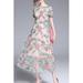 Junior Embroidered Flower Long Gown Party Dress