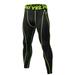 Quick Dry Trousers for Men Compression Cool Dry Sports Tights Pants Base layer Running Leggings Yoga Rashguard Men's Black & Green 2XL