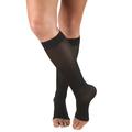 Truform Women's Stockings, Knee High, Open Toe: 20-30 mmHg, Black, Small