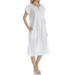 Women's La Cera 1166G 100% Cotton Woven Cap Sleeve Embroidered Gown