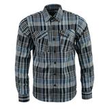 NexGen MNG11626 Men's Black, White and Blue Long Sleeve Cotton Flannel Shirt