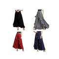 VICOODA Womens Ruffle Culottes Tie-Waist Wrap Skirts Pants Casual Chiffon Ruffle Loose Wide Leg Pants M-XL