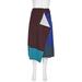 Kenzo Ladies Blue Mid Length Draped Flare Skirt