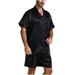 Satin Silk Pajamas Shorts For Men Rayon Silk Sleepwear Summer Male Pajama Set Soft Nightgown For Men Pyjamas Homewear