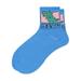 Jocestyle Fashion Dinosaur Print Cotton Socks Unisex Mid-calf Length Socks (Blue)