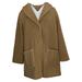 Susan Graver Women's Plus Sz 1X Reversible Sherpa & Fleece Coat Beige A383194