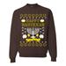 Happy Hanukkah Ugly Christmas Sweater Unisex Crewneck Graphic Sweatshirt, Brown, Large