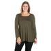 24seven Comfort Apparel Long Sleeve Swing Plus Size Tunic Top