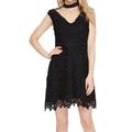 lace choker fit-&-flare dress