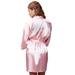 Turquaz Linen Satin Kimono Rhinestone Matron of Honor Robe (Small/Medium, Pink)