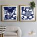 Red Barrel Studio® Indigo Floral Katagami I - 2 Piece Picture Frame Graphic Art Print Set Paper in Blue/Indigo/Pink | Wayfair
