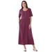 Plus Size Women's Button-Front Essential Dress by Woman Within in Deep Claret (Size 4X)