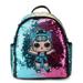 Chinatera Glitter Women Sequins Backpack Teenage Girls Cartoon Shoulder Bags (Blue)