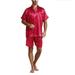 Satin Silk Pajamas Shorts For Men Rayon Silk Sleepwear Summer Male Pajama Set Soft Nightgown For Men Pyjamas Homewear