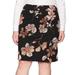 Nine West NEW Black Women's Size 18W Plus Straight Pencil Floral Skirt