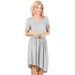 Womens V neck Mid Length Dress Reg. and Plus Size Gathered Ruffle Short Sleeve Dresses - Made in USA