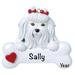 The Holiday Aisle® Maltese Personalized Hanging Figurine Ornament Plastic in Red/White | 3.25 H x 3.75 W x 0.5 D in | Wayfair