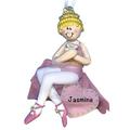 The Holiday Aisle® Ballerina Girl Heart Blonde Hanging Figurine Ornament Plastic in Pink | 4 H x 2.25 W x 0.5 D in | Wayfair