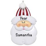 The Holiday Aisle® Santa Face Personalized Hanging Figurine Ornament Plastic in Red/White | 4.25 H x 2.75 W x 0.5 D in | Wayfair