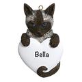 The Holiday Aisle® Siamese Cat Personalized Hanging Figurine Ornament Plastic in Black/Gray | 3.75 H x 2.25 W x 0.5 D in | Wayfair