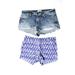 Pre-ownedPistola J Crew Womens Casual Denim Printed Shorts Purple Blue Size 2 28 Lot 2