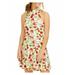 TEEZE ME Womens White Floral Sleeveless Halter Short Fit + Flare Dress Size 7\8