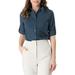 Allegra K Women's Button Down Roll-up Long Sleeves Solid Lapel Collar Shirt