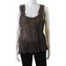 Pre-ownedLida Baday Womens Sleeveless Scoop Neck Silk Blouse Top Brown Size 14