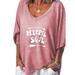 Summer Womens Loose Casual T-shirt Letter Printed Shirt Tunic Tops