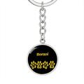 Dog Mom Gift Borzoi Mama Circle Keychain Stainless Steel or 18k Gold