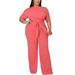 Colisha Plus Size Romper for Womens Elegant Solid Color Off Shoulder Wide Leg Pants Long Jumpsuit with Belt