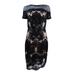 JAX Women's Sequined Lace Illusion Sheath Dress (2, Black)