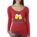 This is My Drinking T-Shirt I wear It Everyday Beer Mug Funny Womens Drinking Scoop Long Sleeve Top, Vintage Red, Small