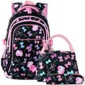 Chic Nylon Backpack Set 3-in-1 Shoulder Bags Casual Student Daypack